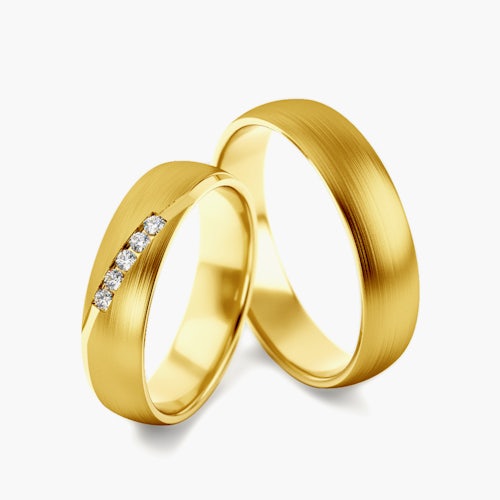 Obrączki ślubne: złote, okrągłe, 5 mm